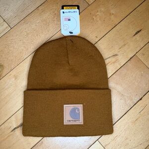 Carhartt Beige Beanie NWT Logo One Size
